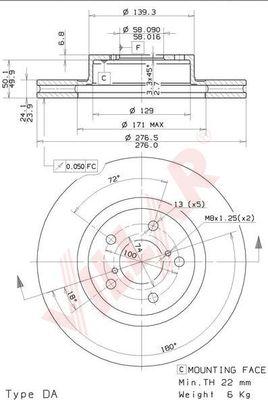 Villar 628.1106 - Brake Disc autospares.lv