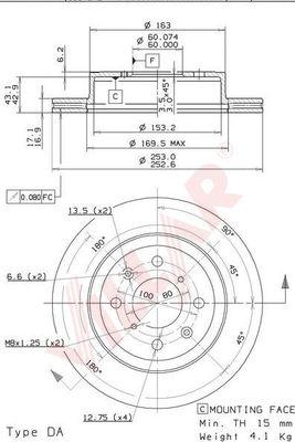 Villar 628.1100 - Brake Disc autospares.lv