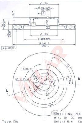 Villar 628.1102 - Brake Disc autospares.lv