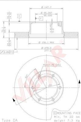 Villar 628.1117 - Brake Disc autospares.lv