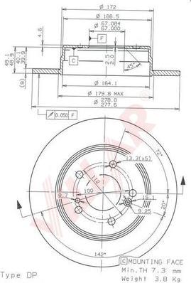 Villar 628.1186 - Brake Disc autospares.lv