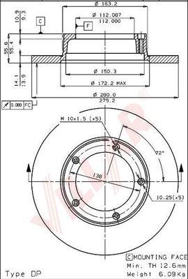 Villar 628.1137 - Brake Disc autospares.lv