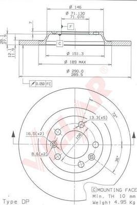 Villar 628.1128 - Brake Disc autospares.lv