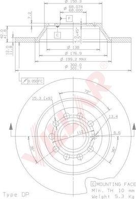 Villar 628.1840 - Brake Disc autospares.lv