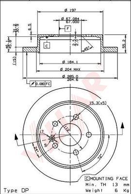 Villar 628.1842 - Brake Disc autospares.lv