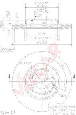 Villar 628.1850 - Brake Disc autospares.lv