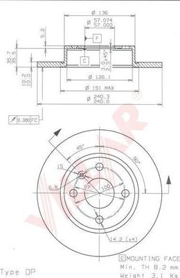 Villar 628.1858 - Brake Disc autospares.lv