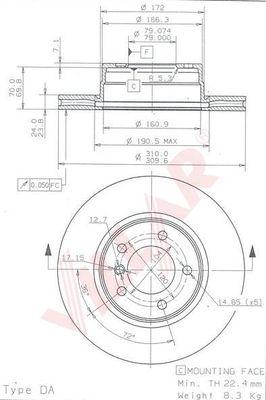 Villar 628.1866 - Brake Disc autospares.lv