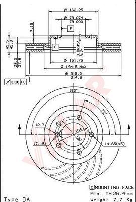 Villar 628.1860 - Brake Disc autospares.lv