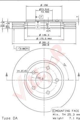 Villar 628.1861 - Brake Disc autospares.lv