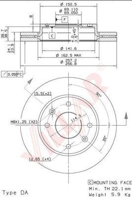 Villar 628.1805 - Brake Disc autospares.lv