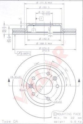 Villar 628.1802 - Brake Disc autospares.lv