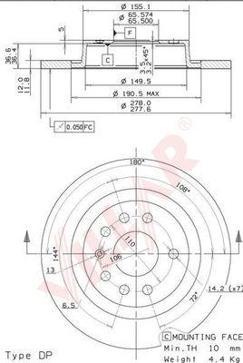 Villar 628.1819 - Brake Disc autospares.lv