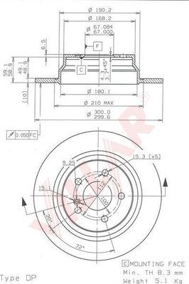 Villar 628.1814 - Brake Disc autospares.lv