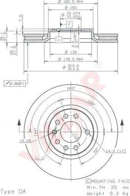 Villar 628.1889 - Brake Disc autospares.lv