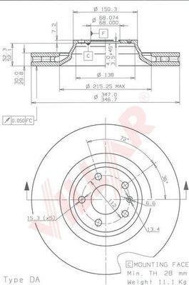 Villar 628.1880 - Brake Disc autospares.lv