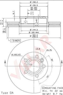 Villar 628.1887 - Brake Disc autospares.lv