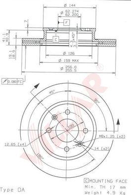 Villar 628.1834 - Brake Disc autospares.lv