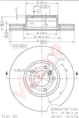 Villar 628.1824 - Brake Disc autospares.lv