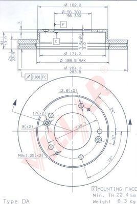 Villar 628.1826 - Brake Disc autospares.lv