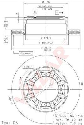 Villar 628.1870 - Brake Disc autospares.lv