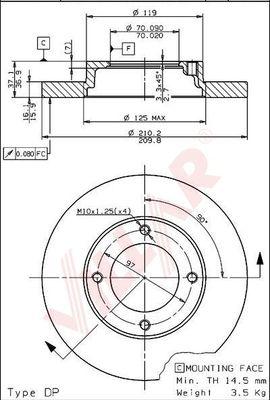 Villar 628.1871 - Brake Disc autospares.lv