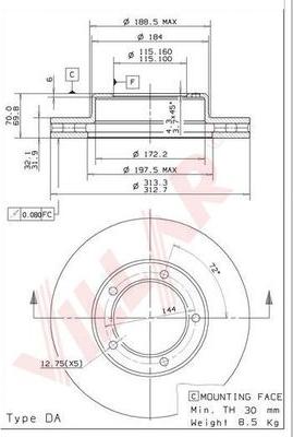 Villar 628.1877 - Brake Disc autospares.lv