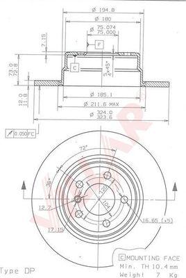 Villar 628.1393 - Brake Disc autospares.lv