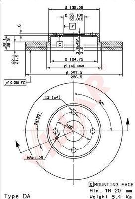 Villar 628.1349 - Brake Disc autospares.lv