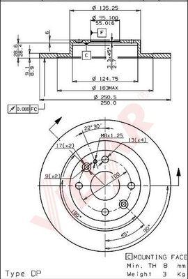 Villar 628.1348 - Brake Disc autospares.lv