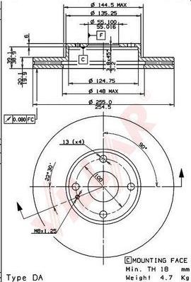 Villar 628.1347 - Brake Disc autospares.lv