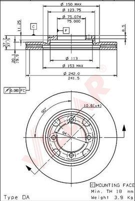 Villar 628.1355 - Brake Disc autospares.lv