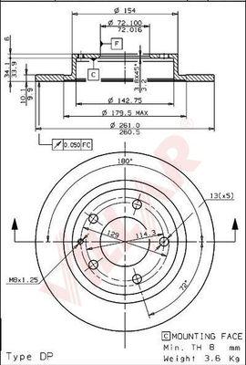 Villar 628.1351 - Brake Disc autospares.lv