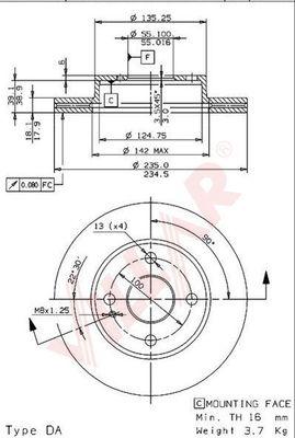 Villar 628.1352 - Brake Disc autospares.lv