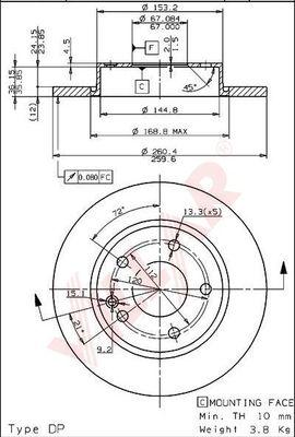 Villar 628.1369 - Brake Disc autospares.lv