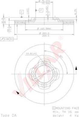 Villar 628.1365 - Brake Disc autospares.lv