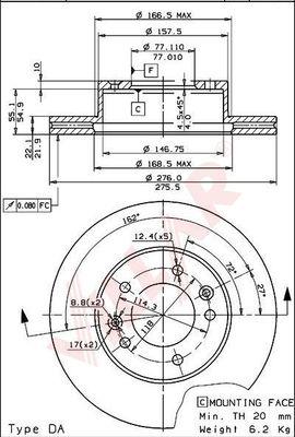 Villar 628.1361 - Brake Disc autospares.lv