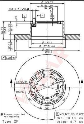 Villar 628.1339 - Brake Disc autospares.lv