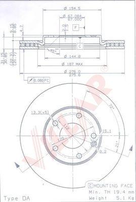 Villar 628.1338 - Brake Disc autospares.lv