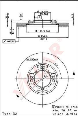 Villar 628.1321 - Brake Disc autospares.lv