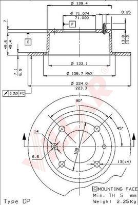 Villar 628.1374 - Brake Disc autospares.lv