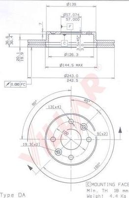 Villar 628.1370 - Brake Disc autospares.lv