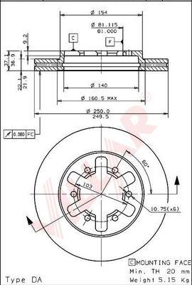 FTE BS3808 - Brake Disc autospares.lv