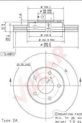 Villar 628.1290 - Brake Disc autospares.lv