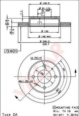 Villar 628.1291 - Brake Disc autospares.lv