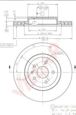 Villar 628.1256 - Brake Disc autospares.lv