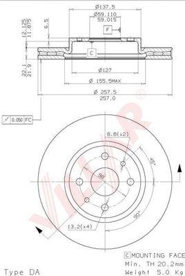 Villar 628.1253 - Brake Disc autospares.lv