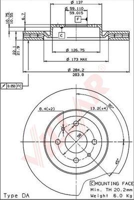 Villar 628.1257 - Brake Disc autospares.lv