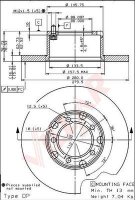 Villar 628.1204 - Brake Disc autospares.lv