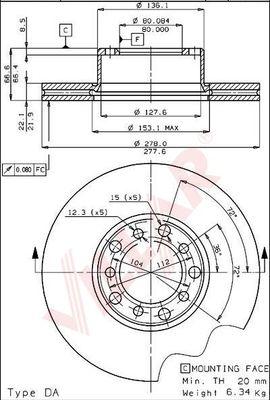 Villar 628.1208 - Brake Disc autospares.lv